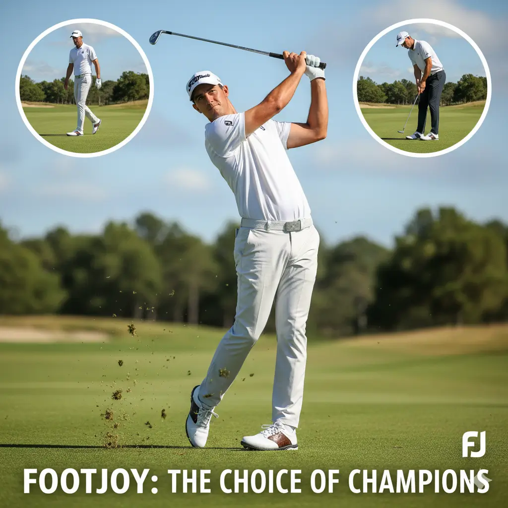 Footjoy Golf Shoes Worn by Justin Thomas A pair of Footjoy golf shoes, the brand worn by Justin Thomas