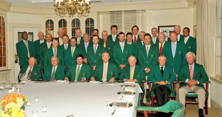 Masters Tournament Green Jacket History Collage of past Masters winners proudly wearing their Green Jackets