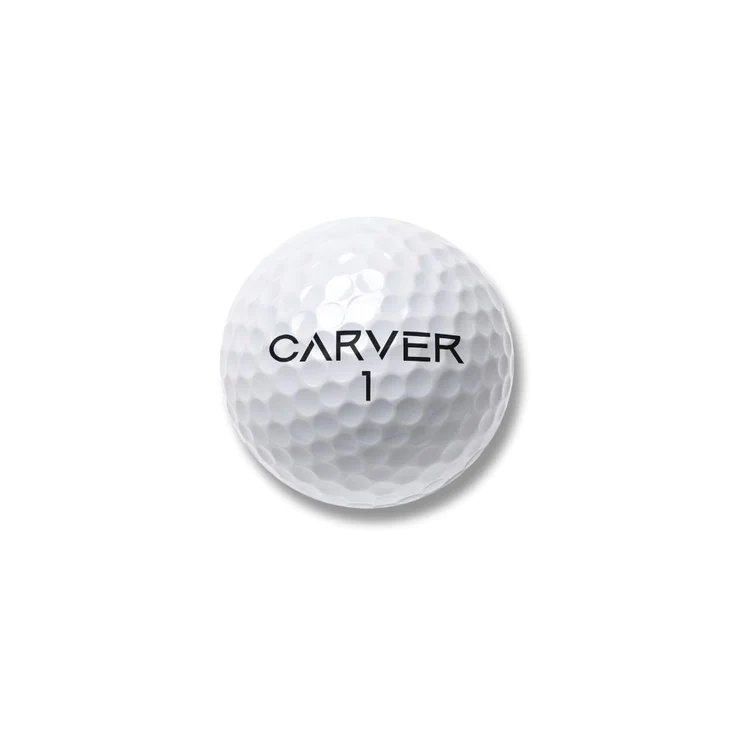 Carver 3-Piece Urethane Cover Detail Close-up on Carver Golf Ball surface demonstrating urethane cover performance