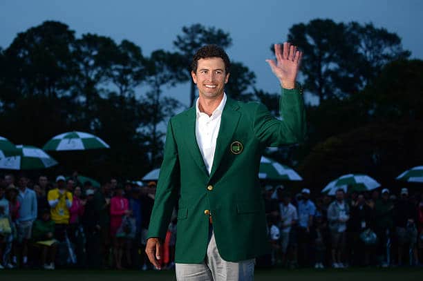 Adam Scott Masters Champion 2013 Adam Scott in the famous Masters jacket
