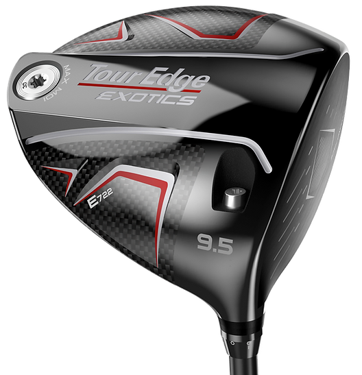 Tour Edge Exotics E722 Driver for High MOI. The sleek design of the Tour Edge Exotics E722 driver.